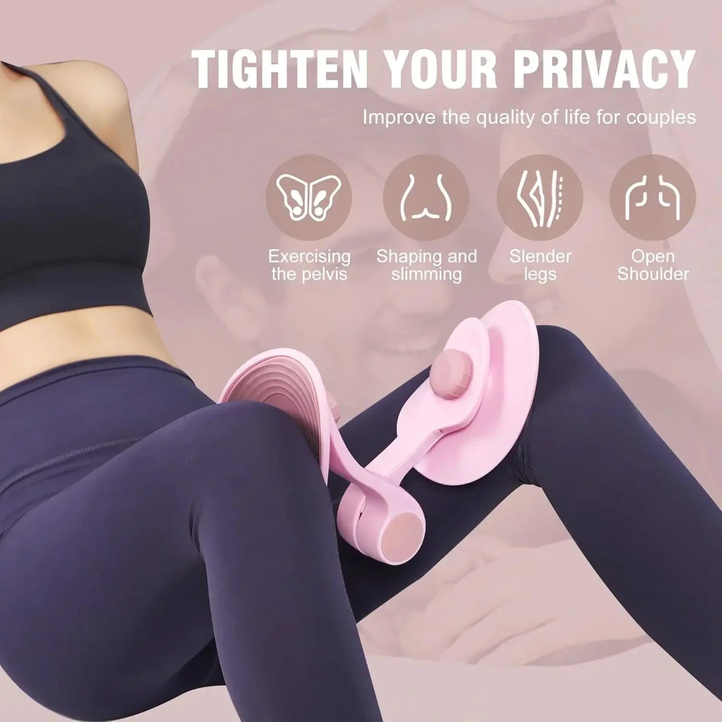 1 Pc Pelvic Floor Muscle Trainer, Multifunctional Thigh Exerciser, for Postpartum Recovery, Body Shaping, Leg & Butt Training
